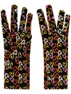 MOSCHINO HEART PATTERN GLOVES