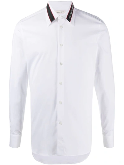Alexander Mcqueen Cotton Shirt With Logo Detail In White