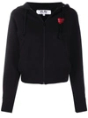 Comme Des Garçons Play Logo-motif Zip-up Hoodie In Black
