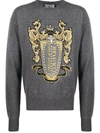 VERSACE JEANS COUTURE LOGO-EMBROIDERED KNIT JUMPER