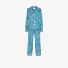 Desmond & Dempsey Bocas Cotton Pyjama Set In Blau