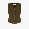 THE FRANKIE SHOP CONTRAST BUTTON FITTED WAISTCOAT,TAILOREDVEST15775888