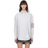 THOM BROWNE GREY OXFORD SUPERSIZED 4-BAR SHIRT