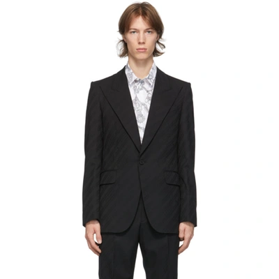 Givenchy Black Classic Fit Blazer In 001-black