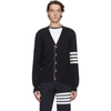 Thom Browne 4-bar Wool Fine Knit Cardigan In Navy