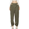 DION LEE KHAKI GATHERED TIE PANTS