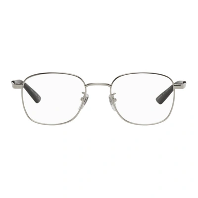 Gucci Silver Rectangular Glasses In 003 Silver