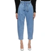 WANDERING BLUE HIGH-WAIST CROPPED JEANS