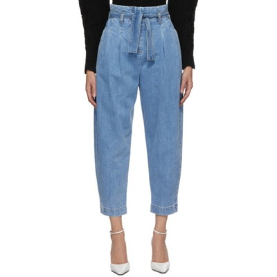 Wandering Blue High-waist Cropped Jeans