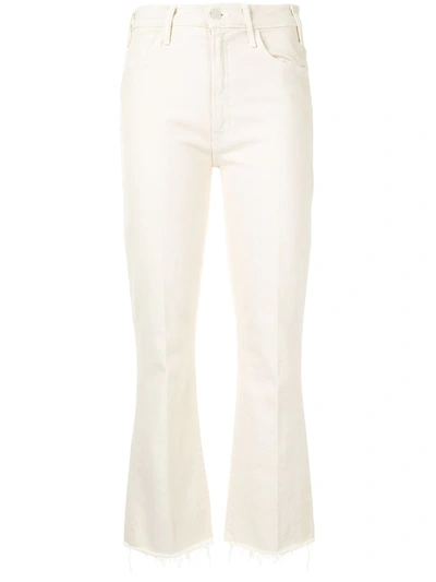 Mother Insider Frayed Cropped Jeans In Act Natural - 100% Exclusive In Beige