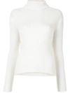Y'S ROLL-NECK RIBBED-KNIT JUMPER