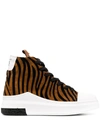 CINZIA ARAIA ZEBRA PRINT HI-TOP SNEAKERS