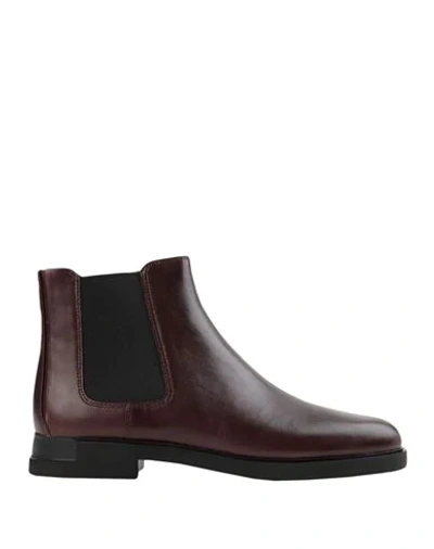 Camper Ankle Boots In Burgundy