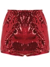 Dolce & Gabbana Sequin Embellished Shorts In Red