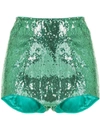 Dolce & Gabbana Sequin Embellished Shorts In Green