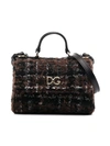 DOLCE & GABBANA LAMÉ TWEED TOTE BAG