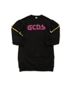 Gcds Oversized Logo Sweatshirt In Black In Black