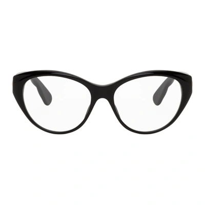Gucci Black Oval Glasses In 001 Black
