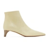 JIL SANDER YELLOW LEATHER ANKLE BOOTS