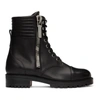 Christian Louboutin En Hiver Combat Boots In Black Leather In Bk01 Black