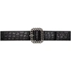 SAINT LAURENT BLACK CROC ST SULSPICE BELT