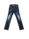 DSQUARED2 DESTROYED EFFECT SKATER JEANS IN BLUE