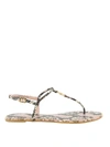 Tory Burch Snakeskin Print Sandals In Brown