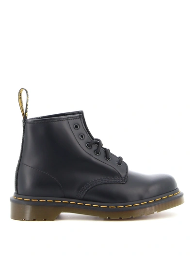 Dr. Martens' 101 Exposed Steel Toe Leather Ankle Boots In Black