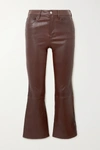 FRAME LE CROP MINI BOOT LEATHER FLARED PANTS