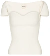 Khaite Ista Stretch Matte Viscose Cap-sleeve Top In White