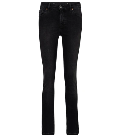Ag Mari High-rise Straight Jeans In Black
