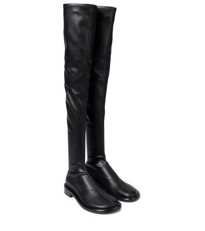 Proenza Schouler Flatform Stretch Faux Leather Thigh-high Boots In Black