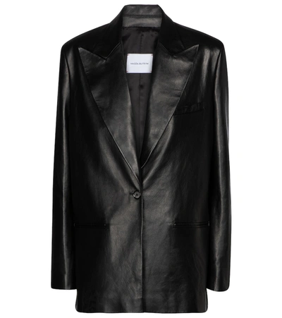 Magda Butrym Single-breasted Panelled Leather Jacket In Black