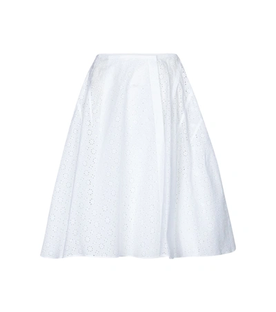 Alaïa Edition 2008 Broderie Anglaise Miniskirt In Blanc