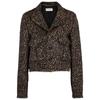 SAINT LAURENT LEOPARD-PRINT CROPPED WOOL-BLEND JACKET,3936890