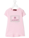 Aigner Rhinestone-embellished Logo T-shirt In Pink