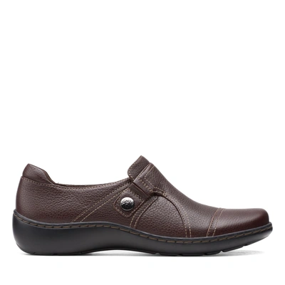 Clarks Cora Poppy In Brown Leather In Multi