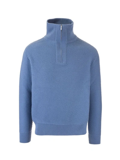 Loro Piana Men's Redmond Cashmere Quarter-zip Sweater In Blue
