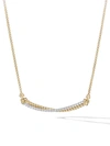 DAVID YURMAN 18KT YELLOW GOLD CROSSOVER BAR DIAMOND NECKLACE