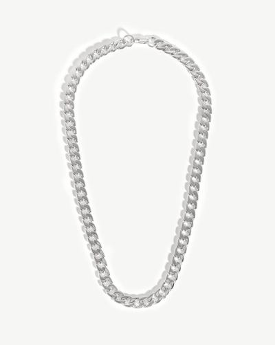 Missoma Mens Silver Chunky Curb Chain Silver-plated Brass Necklace In Silver Plated