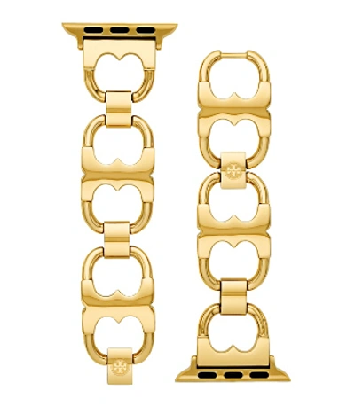 Tory Burch Double-t Link 20mm Apple Watch® Watchband In Gold