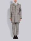 THOM BROWNE THOM BROWNE BLACK AND WHITE PRINCE OF WALES OVERSIZED CHECK HUNTING WOOL TWEED FRAYED UNCONSTRUCTED ,MOU543T0602415029909