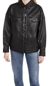 J Brand Women's Drew Oversized Leather Jacket In Black