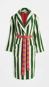 Shopbop Home Shopbop @home Dusen Dusen Bath Robe In Green Stripe