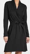 Skin Double-layer Pima Cotton-jersey Wrap Robe In Black