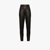 SPANX FAUX LEATHER TRACK PANTS - WOMEN'S - POLYESTER/SPANDEX/ELASTANE/RAYON,20283R15797564