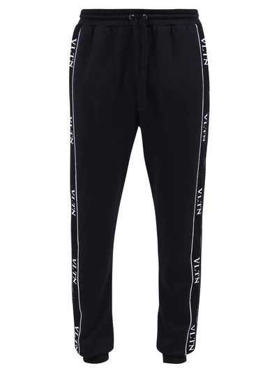 Valentino Branded Trousers In Black