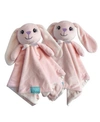 HAPPYCARE TEXTILES SNOOGIE BOO 2-PACK LOVEY AND SECURITY BLANKET WITH STUFFED ANIMAL STYLE, 18" X 18"
