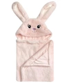 HAPPYCARE TEXTILES SNOOGIE BOO ULTRA-SOFT BABY FAUX FUR HOODED TOWEL, 30" X 36"