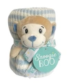 HAPPYCARE TEXTILES SNOOGIE BOO BABY PREMIUM SOFT KNIT BLANKET AND TOY RATTLE SET, 40" X 30" BEDDING